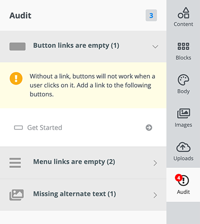 Content Audit Tab Interface