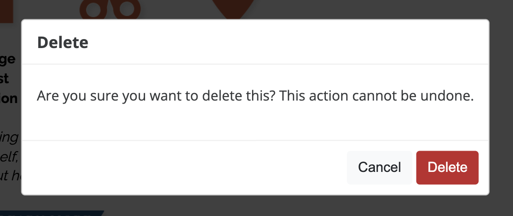 Confirm Delete Dialog