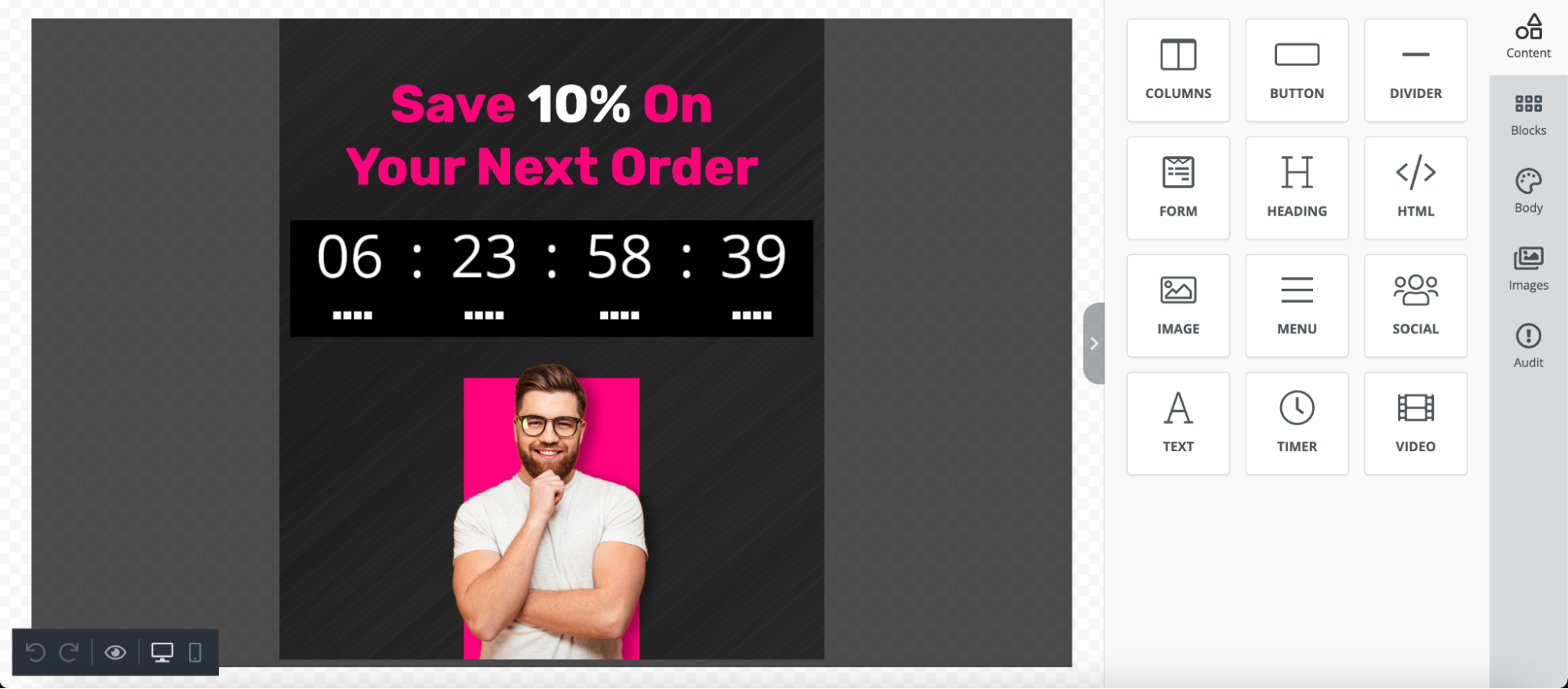 Popup Countdown Timer Example