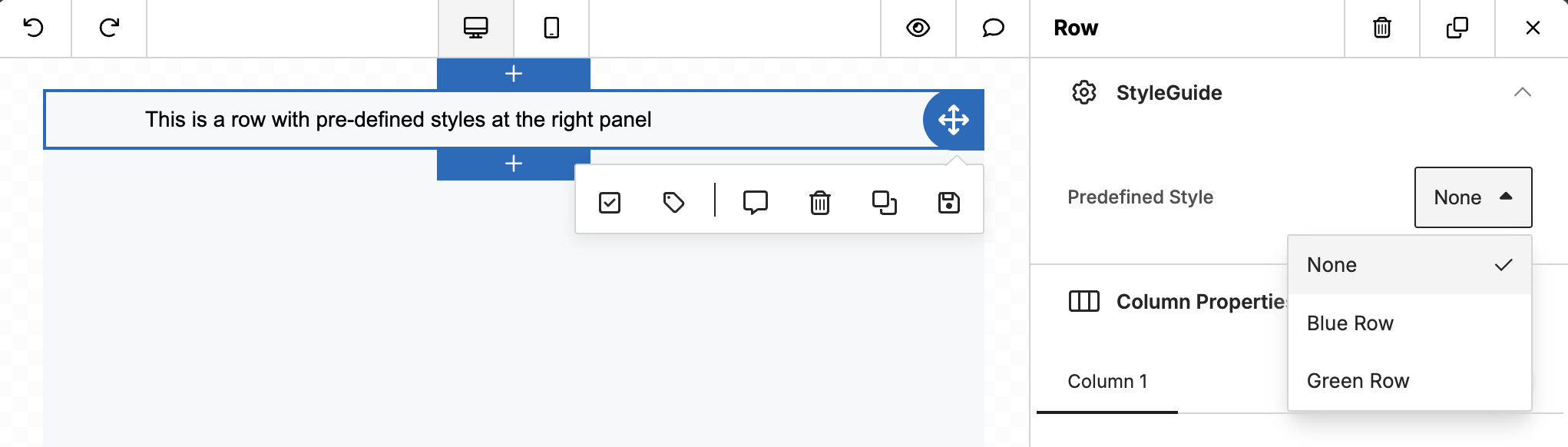 Style Guide - Row - Default