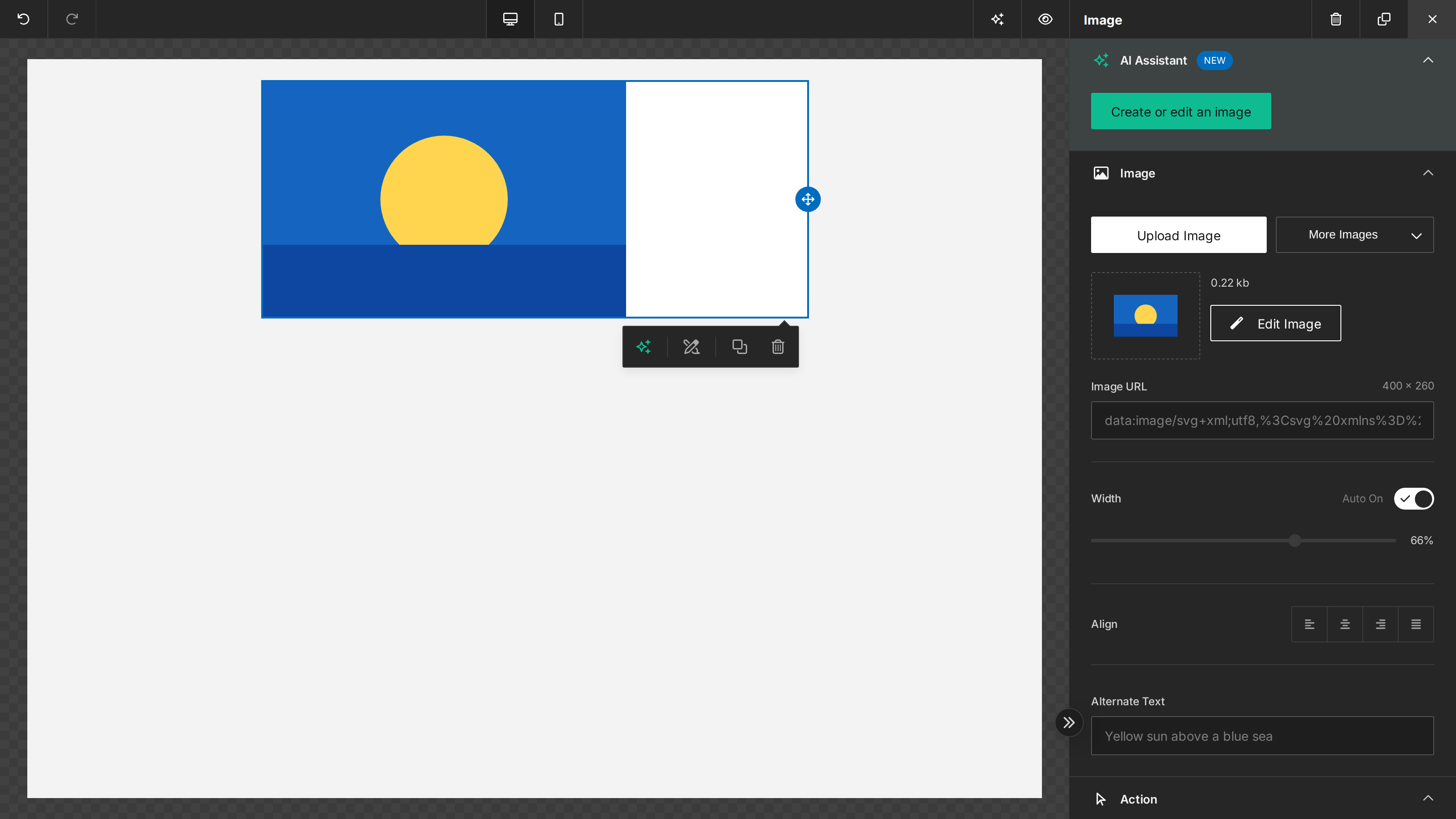 Image Alternate Text field populated after an AI Assistant request